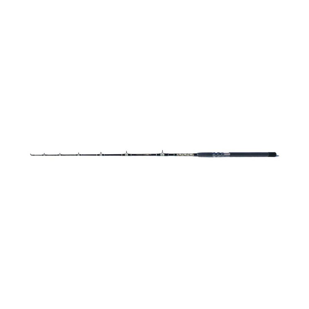 Graphite Trolling Rod, 6 foot, 20-40 lbs Action, Black Rod with Silver, Black, Gold pattern