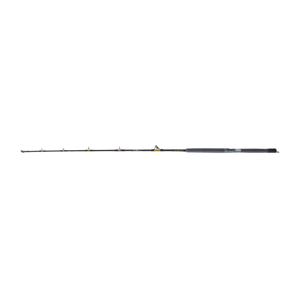 Fiberglass Trolling Rod, 7 foot, 30-50 lbs Action, Roller Guides on first Guide and Tip, Black, Gold