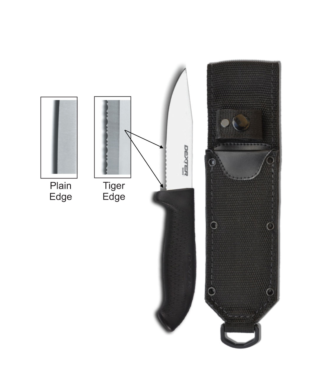 Carry Knife with Sheath, 4" Blade, SOFGRIP Handle, Plain Edge