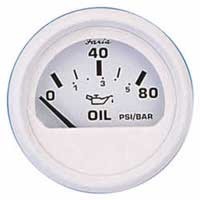 Oil Pressure Gauge 80 PSI Dress White (GP9573) 2 Inch