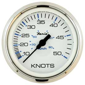 Speedometer, 50 Knot, Chesapeake White Stainless Steel (SE9741) 4 Inch