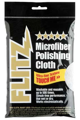 Polishing Cloth Microfiber Thick 'n Thirsty 16" x 16" Silver Flitz MC200