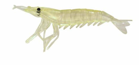 Artificial Shrimp 3-1/4" Chartreuse/Clear 3 Pack - Almost Alive Lures