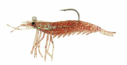 Artificial Shrimp Rigged 3-1/4" Red Flake 3 Pack - Almost Alive Lures
