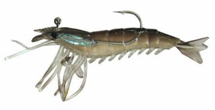 Artificial Shrimp Rigged 3-1/4" Black/Clear 3 Pack - Almost Alive Lures