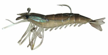 Artificial Shrimp Rigged 3-1/4" Black/Clear 6 Pack - Almost Alive Lures