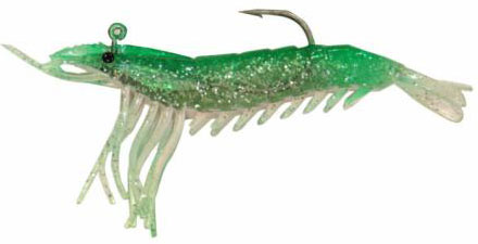 Artificial Shrimp Rigged 3-1/4" Green/Pink 3 Pack - Almost Alive Lures