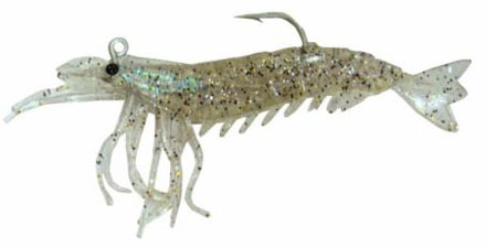 Artificial Shrimp Rigged 3-1/4 Clear/Glitter 6 Pack - Almost Alive Lures  [GS325LH076] - $8.99 : ebasicpower.com, Marine Engine Parts, Fishing  Tackle
