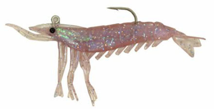 Artificial Shrimp Rigged 3-1/4" Purple Flake 3 Pack - Almost Alive Lures