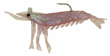 Artificial Shrimp Rigged 3-1/4" Purple Flake 6 Pack - Almost Alive Lures