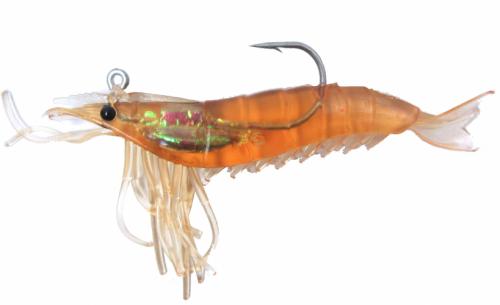 Artificial Shrimp Rigged 3-1/4" Rootbeer 3 Pack - Almost Alive Lures