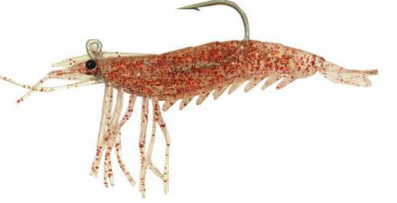 Artificial Shrimp Hook Only 3-1/4" Red Flake 3 Pack - Almost Alive Lures