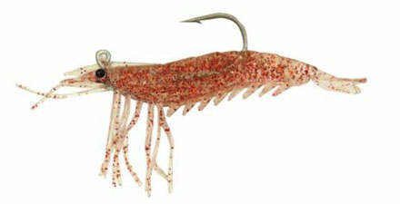 Artificial Shrimp Hook Only 3-1/4" Red Flake 6 Pack - Almost Alive Lures