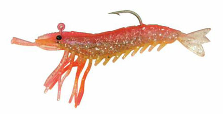 Artificial Shrimp Hook Only 3-1/4" Pink/Yellow 3 Pack - Almost Alive Lures