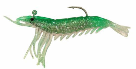 Artificial Shrimp Hook Only 3-1/4" Green/Pink 3 Pack - Almost Alive Lures