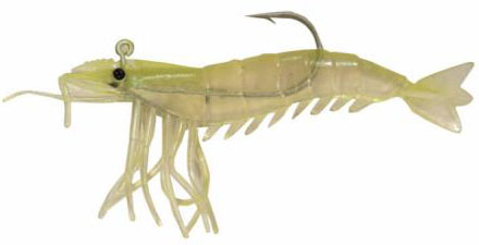 Artificial Shrimp Hook Only 3-1/4" Chartreuse/Clear 3 Pack - Almost Alive Lures