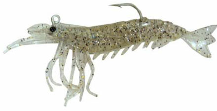 Artificial Shrimp Hook Only 3-1/4" Clear/Glitter 3 Pack - Almost Alive Lures