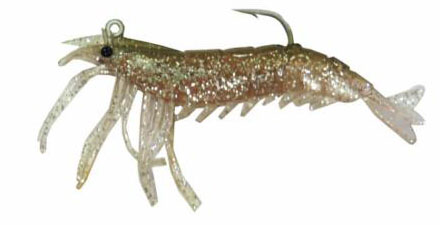 Artificial Shrimp Hook Only 3-1/4" Natural 3 Pack - Almost Alive Lures