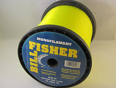BillFisher Flourescent Yellow Monofilament Fishing Line 50 Lb 2240