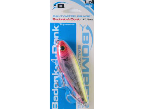 Bomber BSWDTL4348 Badonk A Donk Topwater 4" 3/4oz Silver Flash/Pink