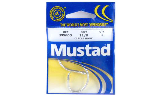 Mustad 39960D-11/0-29 Circle Hooks 2Pk TB Sz11/0 Duratin