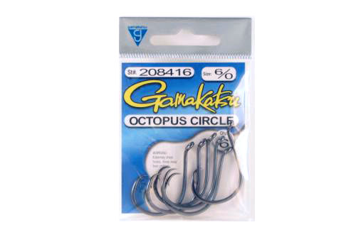 Gamakatsu 208416 Octopus Circle Hks Loose 6Pk Sz6/0 NS Blk
