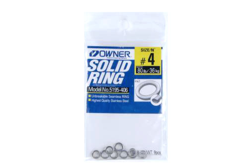 Owner 5195-406 Solid Unbreakable Rin 9Pk Sz4 80Lb Stainless
