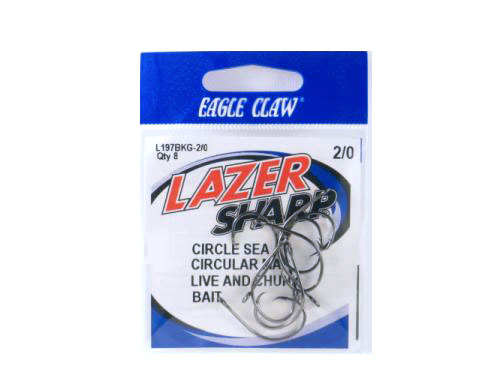 Eagle Claw L2222FH-5/0 Lazer Sharp Circle Sea Hook Size 5/0 Needle