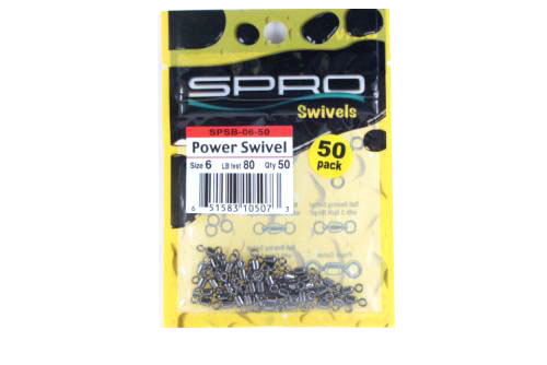 Spro SPSB-06-50 Power Swivel Blk 80Lb 50Pk