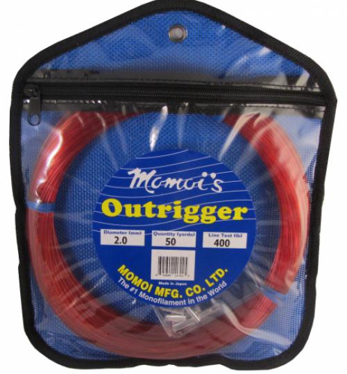 Momoi 11702 Outrigger Mono Kit 400# Red, 50Yards w/silverlock sleeves