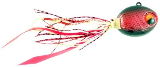 Vertical Jig with Assist Hook Red/Black 2 ounce - Almost Alive Lures