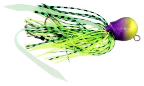 Vertical Jig Octopus Chartreuse/Purple 1.4 ounce - Almost Alive Lures