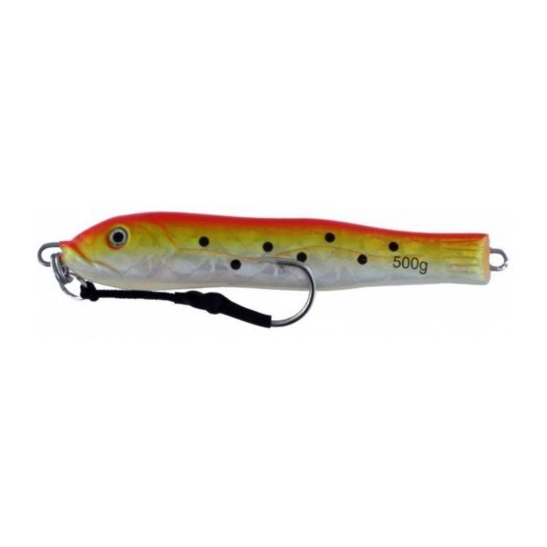 Vertical Jig Kuma Orange/Yellow/Flash 17.5 ounce - Almost Alive Lures