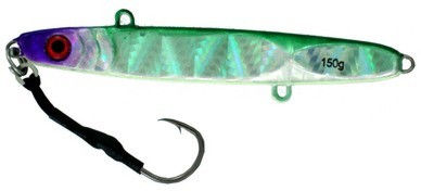 Vertical Jig Zosma Green/Purple/Glow 5 ounce - Almost Alive Lures