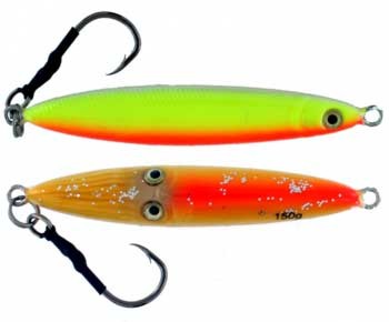 Vertical Jig Sinistra Orange/Bright Yellow 5.25 ounce - Almost Alive Lures