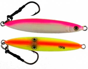 Vertical Jig Sinistra Orange/Yellow/Pink 5.25 ounce - Almost Alive Lures