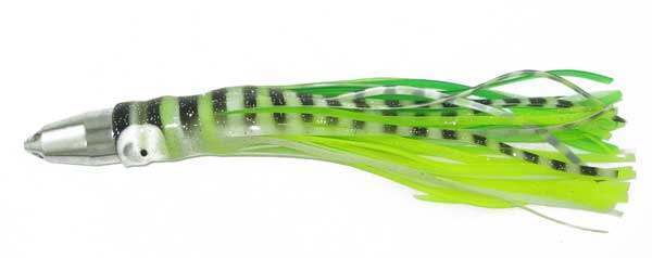 Jet Head, 10 inch Trolling Lure, Green, Black Striped