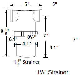 Strainer Filter Raw Water Marine 1.5 Inch NPT Ports Mesh 1.5 Inch Hose