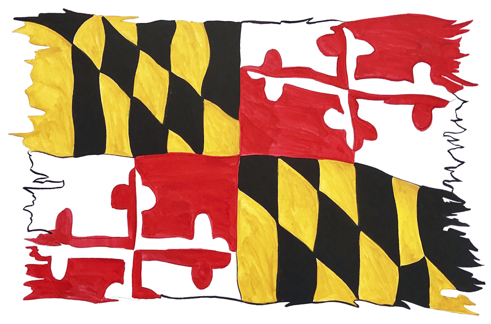 Maryland Flag Tattered
