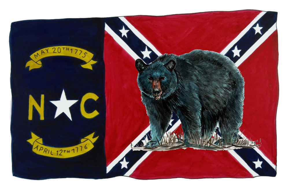 NC Confederate Flag w/ Bear