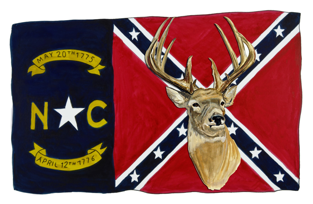 NC Confederate Flag w/ Buck