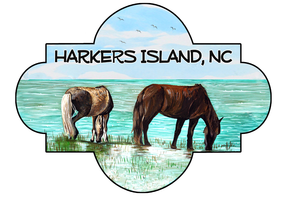 Harkers Island - Horses Scene