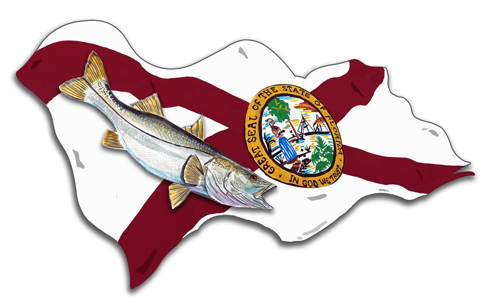 Florida Flag with Snook