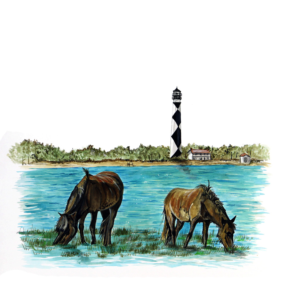 Cape Lookout and Ponies