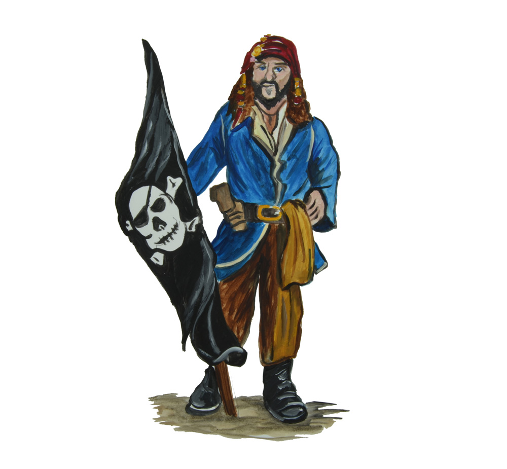 PIRATE WITH FLAG