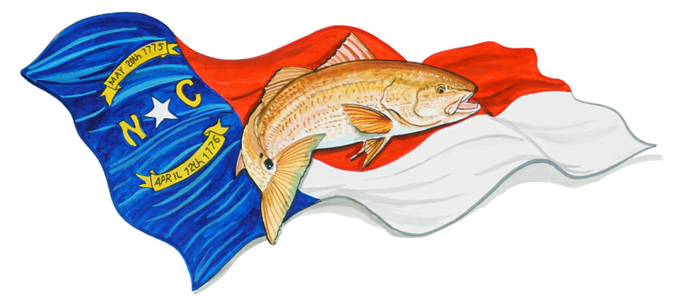 NC Flag & Redfish