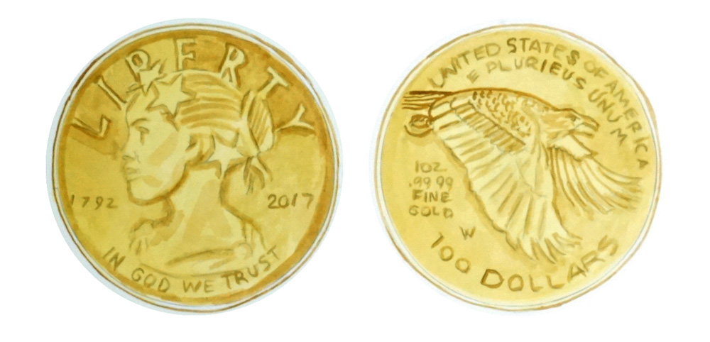 Liberty $100 Gold Coin Sticker