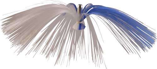 Witch Lure, Chrome Flash Head, 17g, with 6-1⁄2 Inch Blue, White Hair