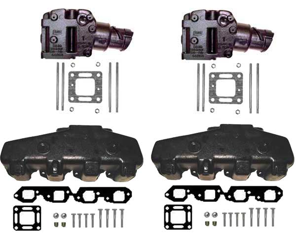 Exhaust Manifold Kit for Mercruiser GM 454 7.4L 502 8.2L V8 4 Inch Exhaust