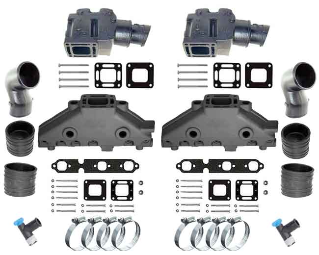 Exhaust Manifold Conversion Kit for Mercruiser V6